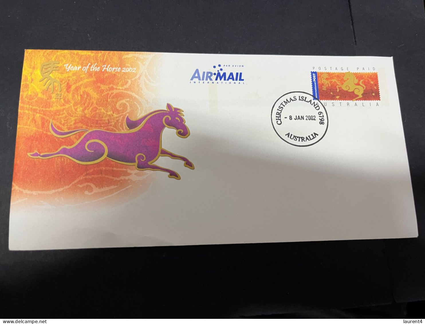 21-3-2024 (3 Y 39) Australia Christmas Island FDC - 2002 (2 Aerogramme Cover) Chinese New Year Of The Horse - Christmaseiland