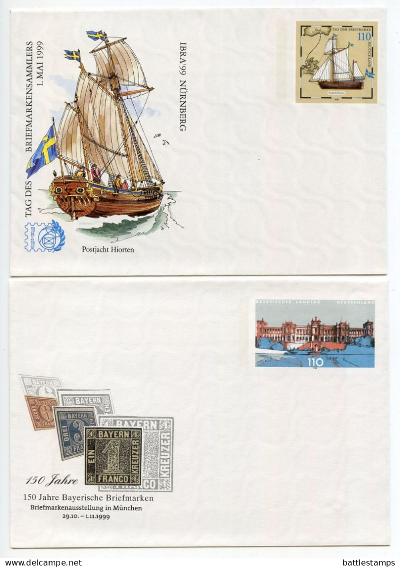 Germany 1997-2001 11 Mint Postal Envelopes Mostly With Illustrated Cachets For Philatelic Exhibitions - Briefomslagen - Ongebruikt