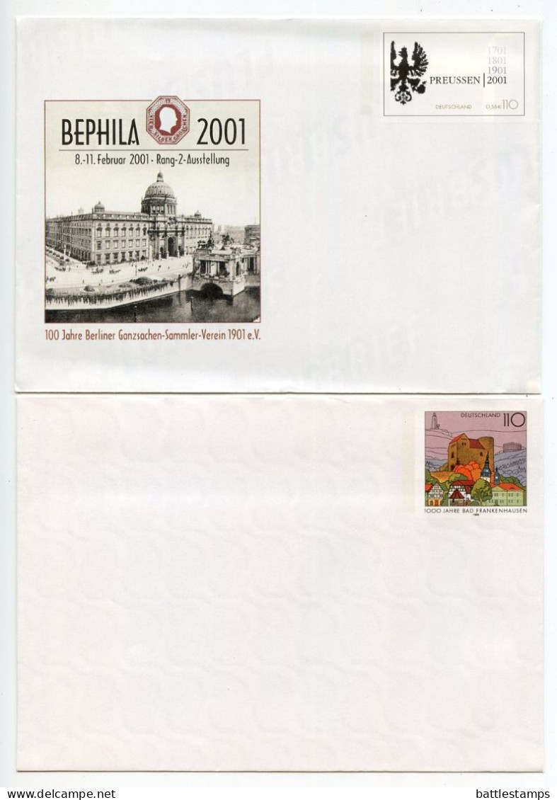 Germany 1997-2001 11 Mint Postal Envelopes mostly with Illustrated Cachets for Philatelic Exhibitions