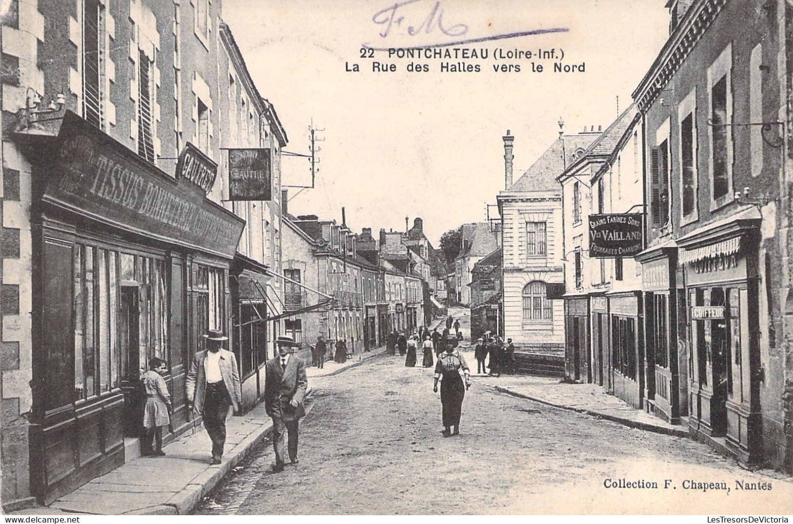 FRANCE - Pontchateau - La Rue Des Halles Vers Le Nord -  Animé - Carte Postale Ancienne - Pontchâteau