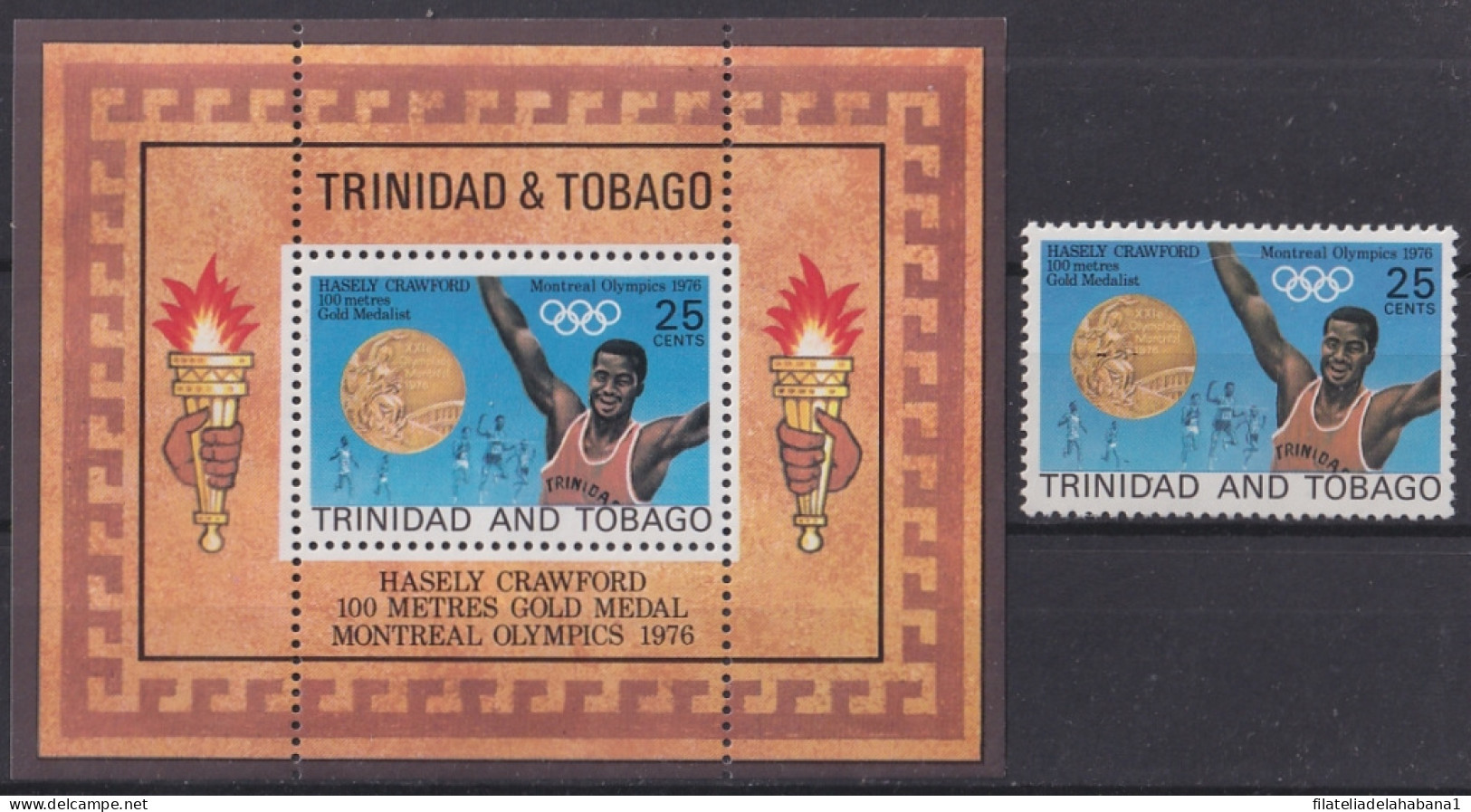 F-EX47644 TRINIDAD & TOBAGO MNH 1977 MONTREAL OLYMPIC GAMES ATHLETISM WINNER HASELY CRAWFORD.  - Sommer 1976: Montreal