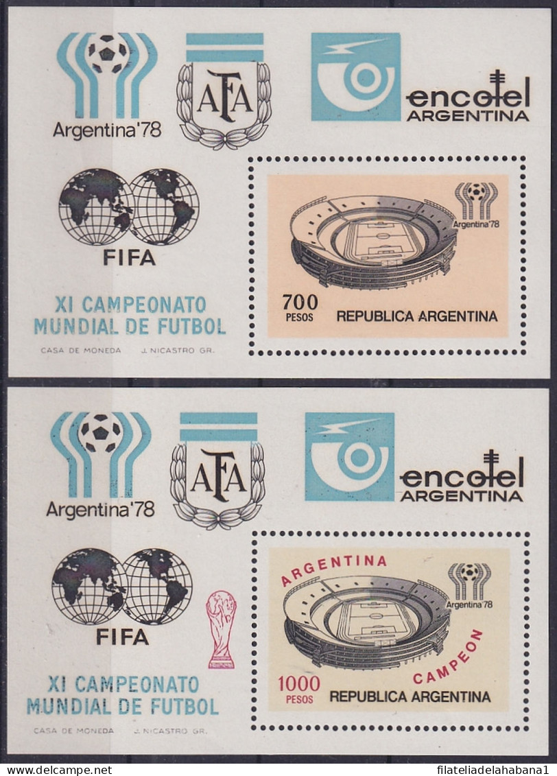 F-EX47654 ARGENTINA MNH 1978 WORLD CHAMPIONSHIP SOCCER FOOTBALL WITH & WITHOUT OVERPRINT.  - 1978 – Argentine