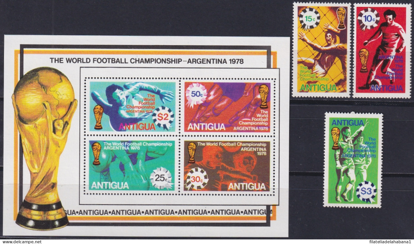F-EX47657 ANTIGUA MNH 1978 WORLD SOCCER CHAMPIONSHIP CUP.  - 1978 – Argentine