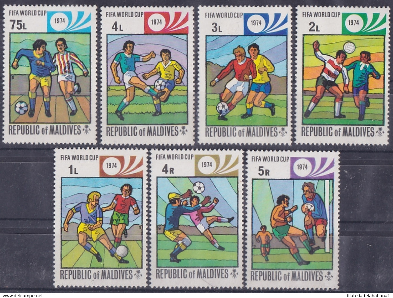 F-EX47659 MALDIVES MNH 1974 WORLD CUP SOCCER FOOTBALL.  - 1974 – West Germany