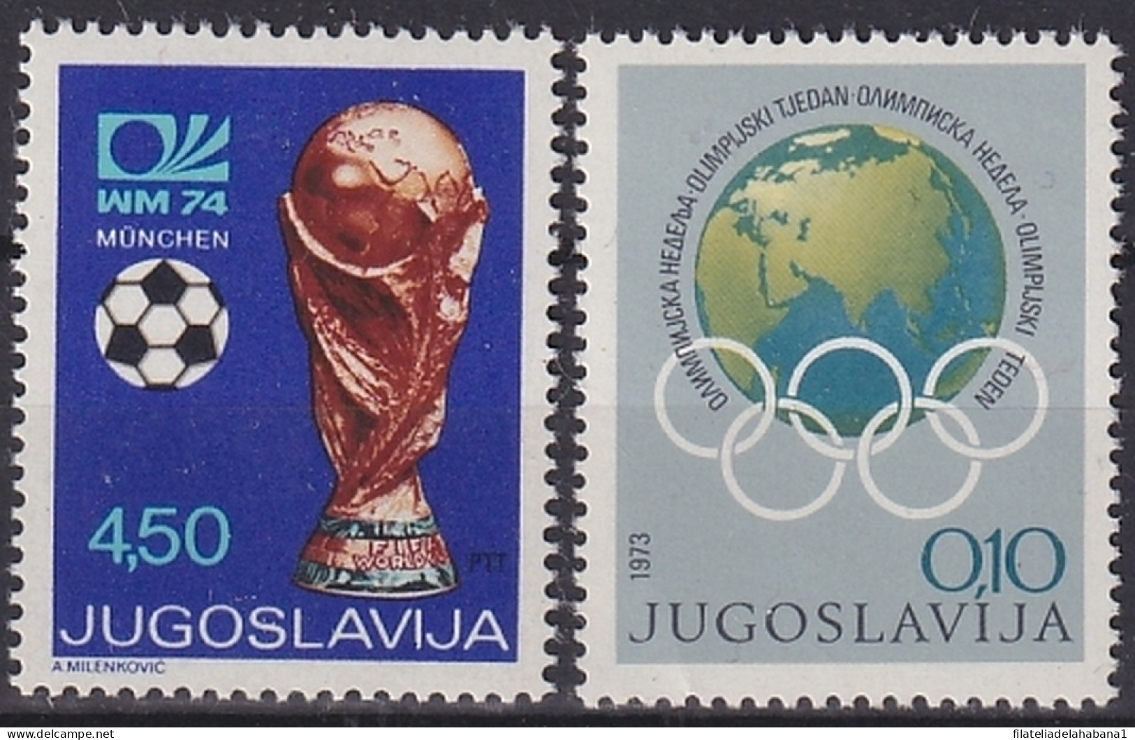 F-EX47670 YUGOSLAVIA MNH 1974 WORLD CUP SOCCER FOOTBALL.  - 1974 – West Germany