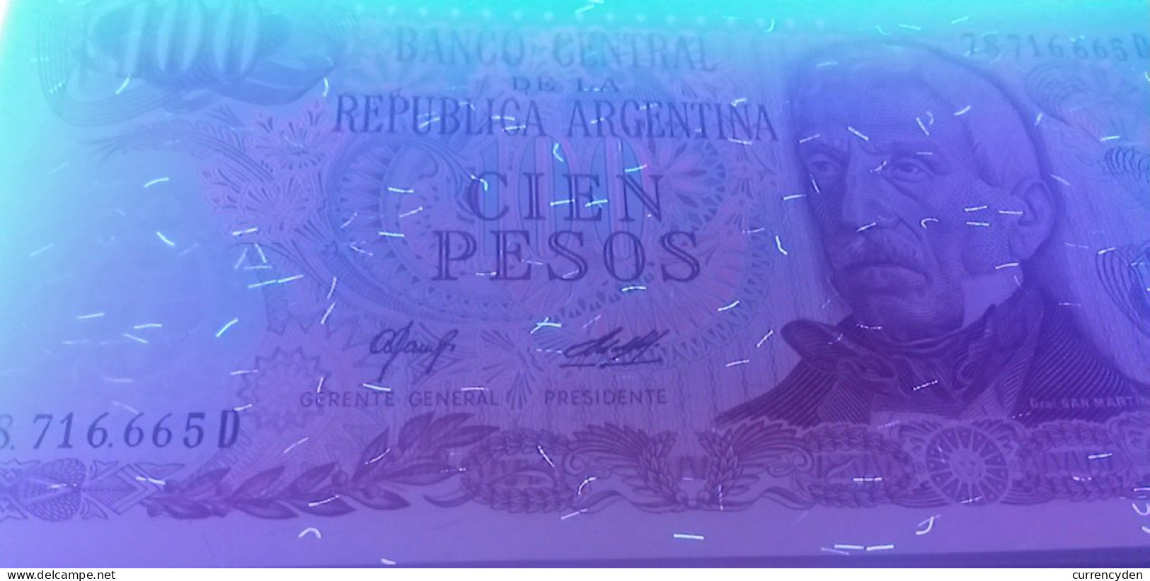 Argentina P302b, 100 Pesos, San Martin Set, Coastline Of Ushaniza UNC, See UV - Argentinië