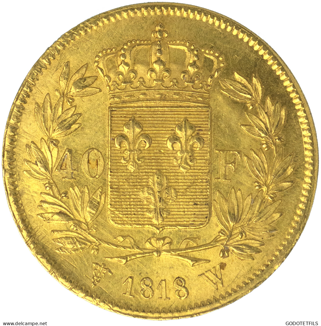 Louis XVIII-40 Francs 1818 Lille - 40 Francs (gold)