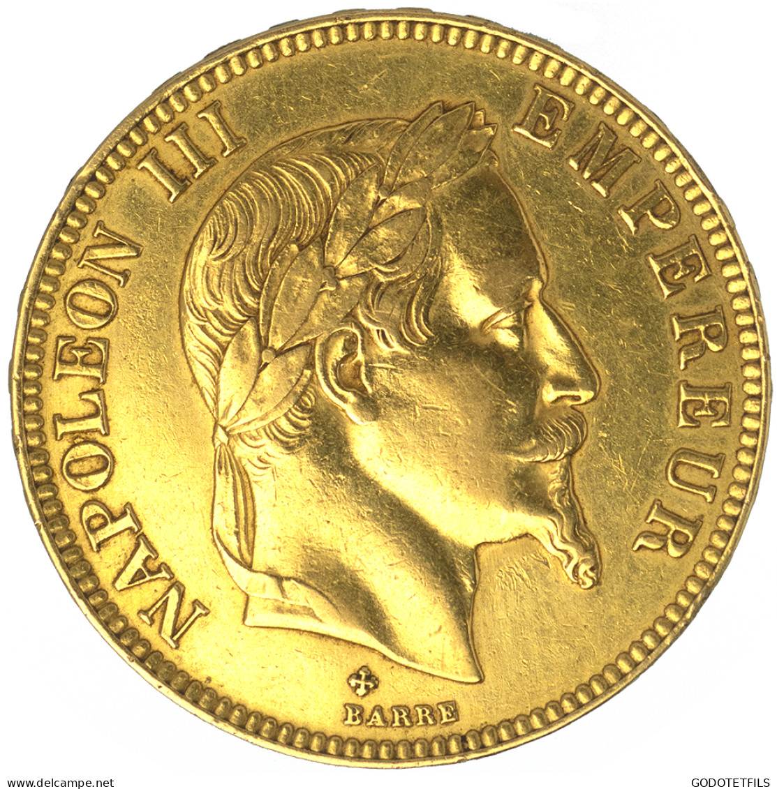 Second-Empire-100 Francs Napoléon III Tête Laurée 1867 Strasbourg - 100 Francs (gold)