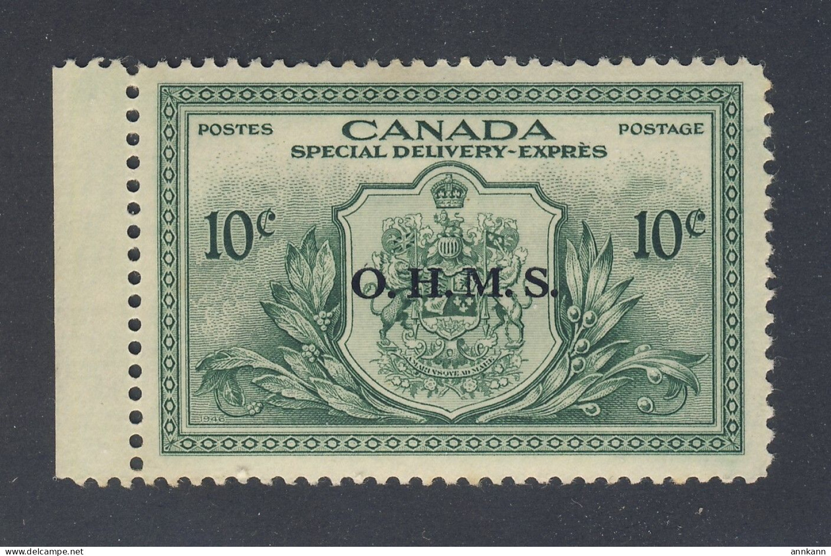 Canada OHMS Special Delivery Stamp; #EO1-10c MH VF Guide Value = $16.00 - Surchargés