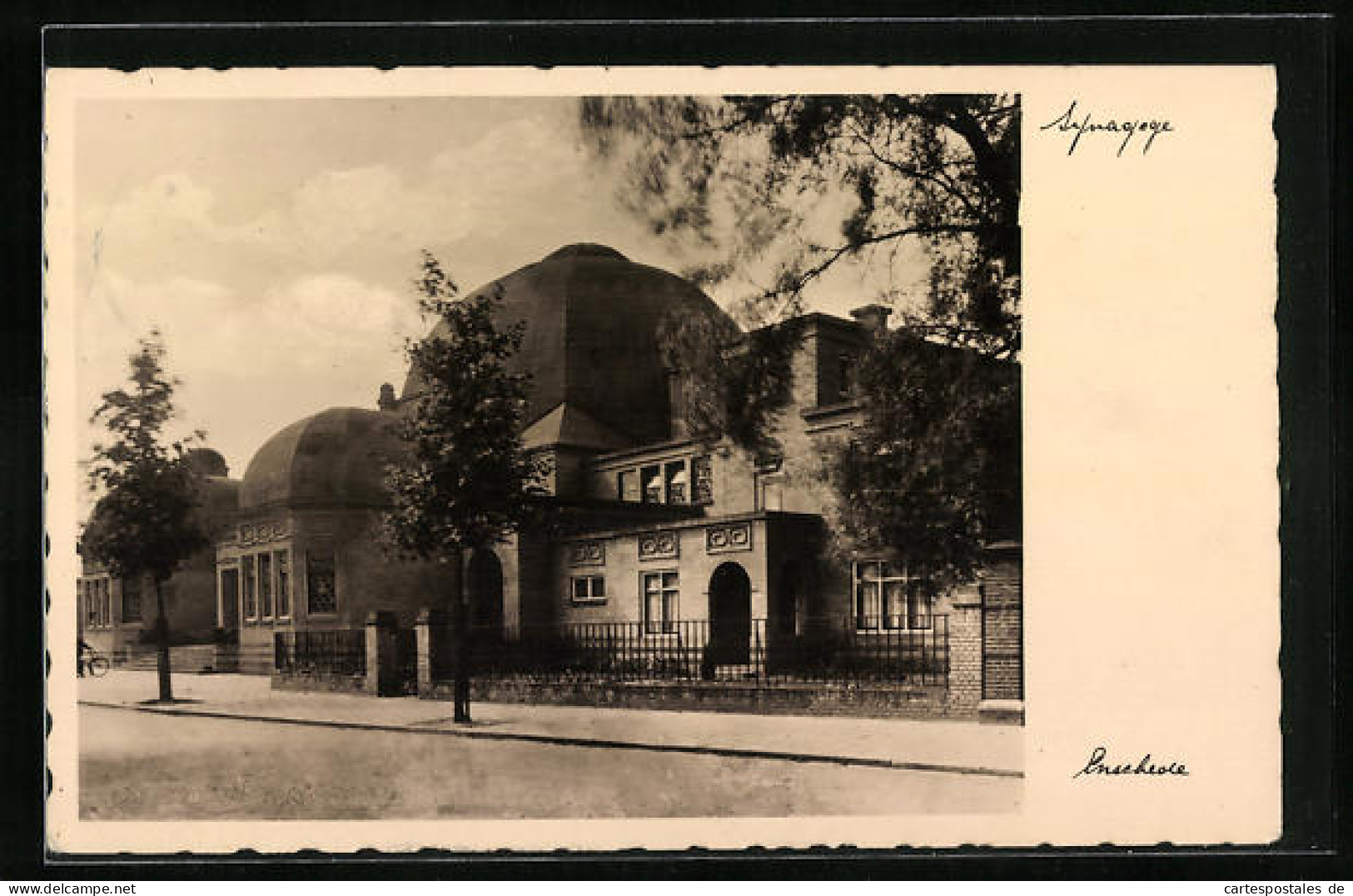 AK Enschede, Auf Der Strasse Vor Der Synagoge  - Enschede