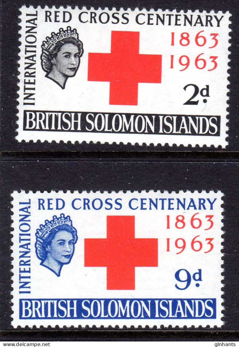 SOLOMON ISLANDS - 1963 RED CROSS ANNIVERSARY SET (2V) FINE MNH ** SG 101-102 - Iles Salomon (...-1978)