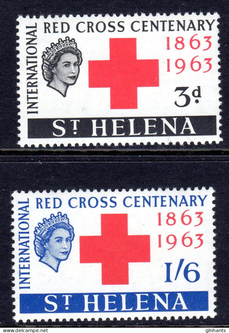 SAINT HELENA - 1963 RED CROSS ANNIVERSARY SET (2V) FINE LIGHTLY MOUNTED MINT MM * SG 191-192 - St. Helena