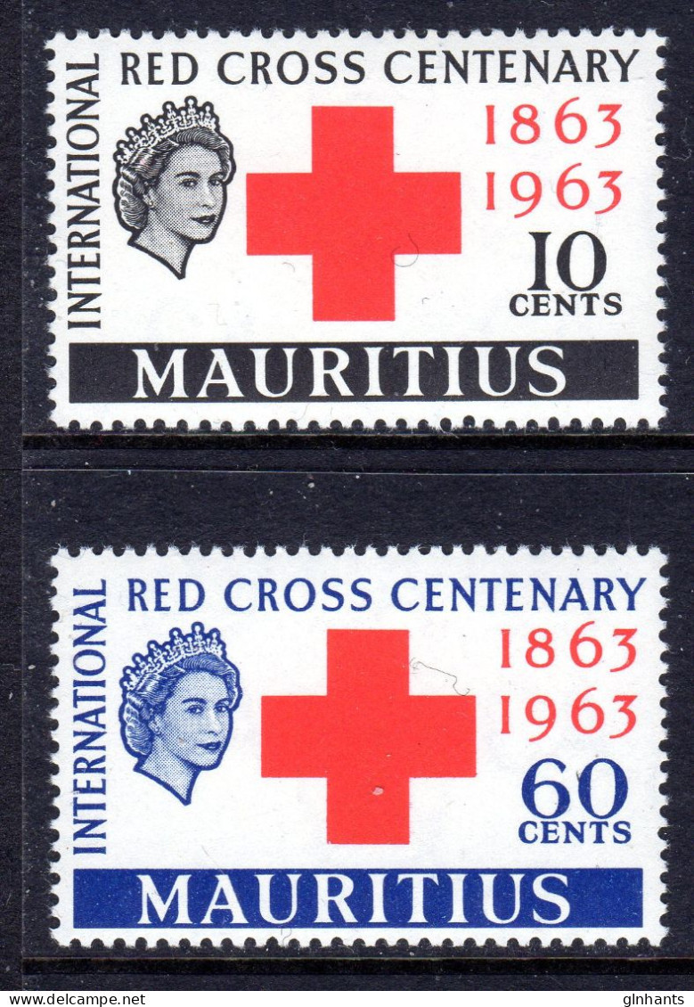 MAURITIUS - 1963 RED CROSS ANNIVERSARY SET (2V) FINE MNH ** SG 312-313 - Mauritius (...-1967)