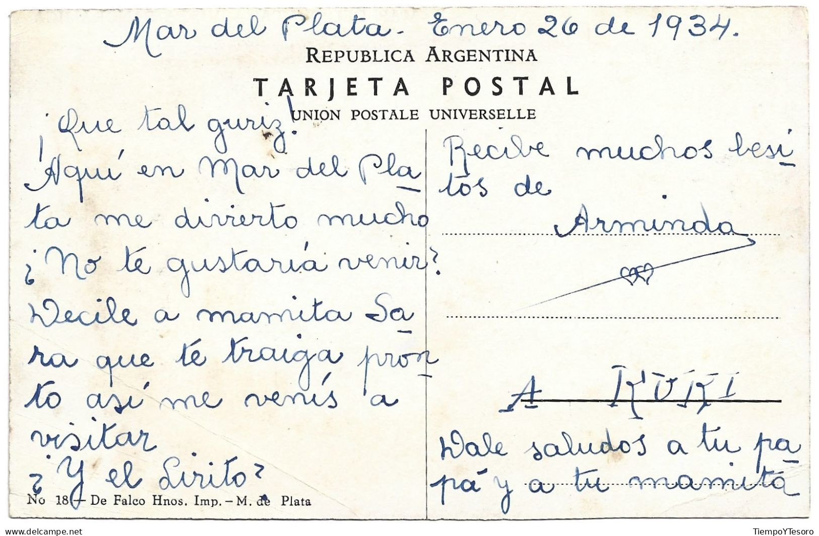 Postcard - Argentina, Mar Del Plata, Panoramic View, N°1488 - Argentine
