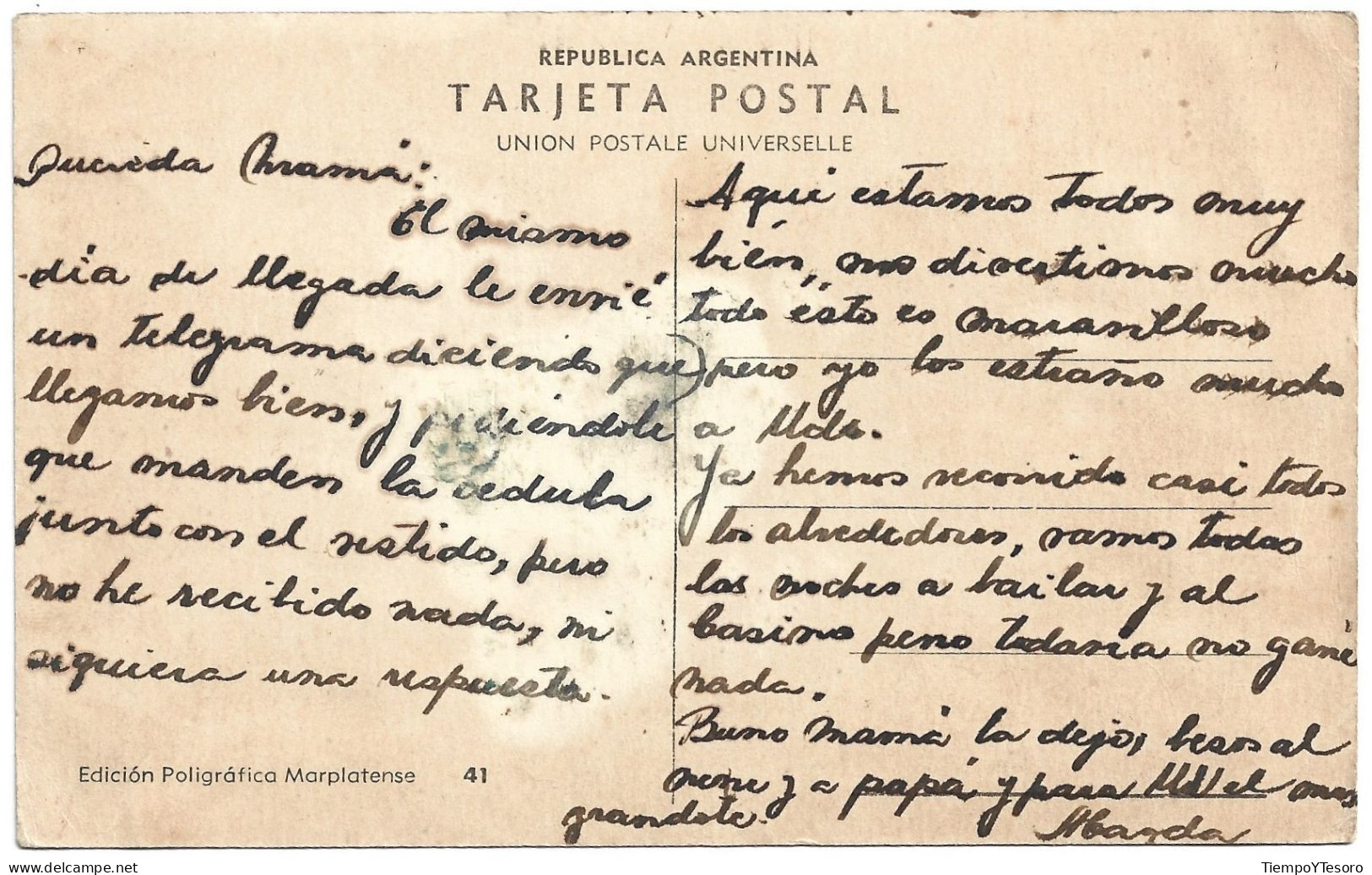 Postcard - Argentina, Mar Del Plata, Cabo Corrientes, N°1491 - Argentine