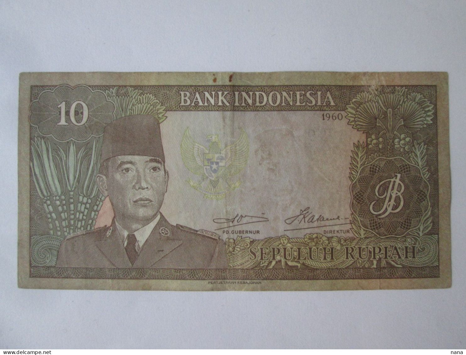 Indonesia 10 Rupiah 1960 Banknote See Pictures - Indonesien