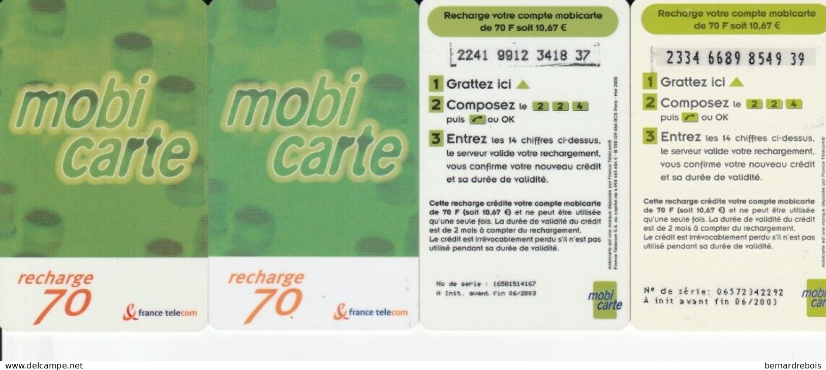 B05 - 8 RECHARGES MOBICARTES, Differentes Dates, Pour 1 Euro - Mobicartes (recharges)