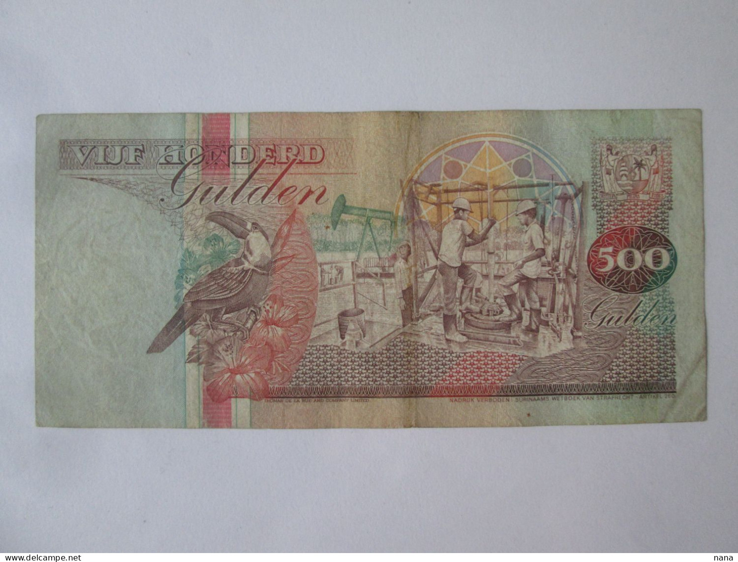 Surinam 500 Gulden 1991 Banknote See Pictures - Suriname