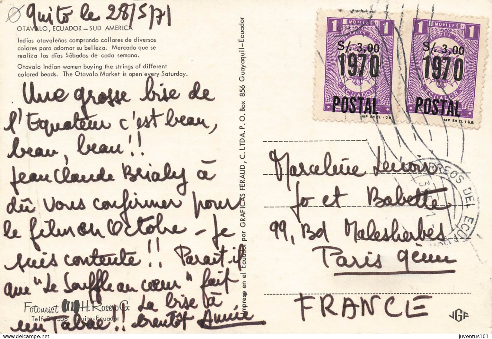 CPSM Otavalo,Ecuador-Beau Timbre-En L'état-RARE    L2766 - Equateur