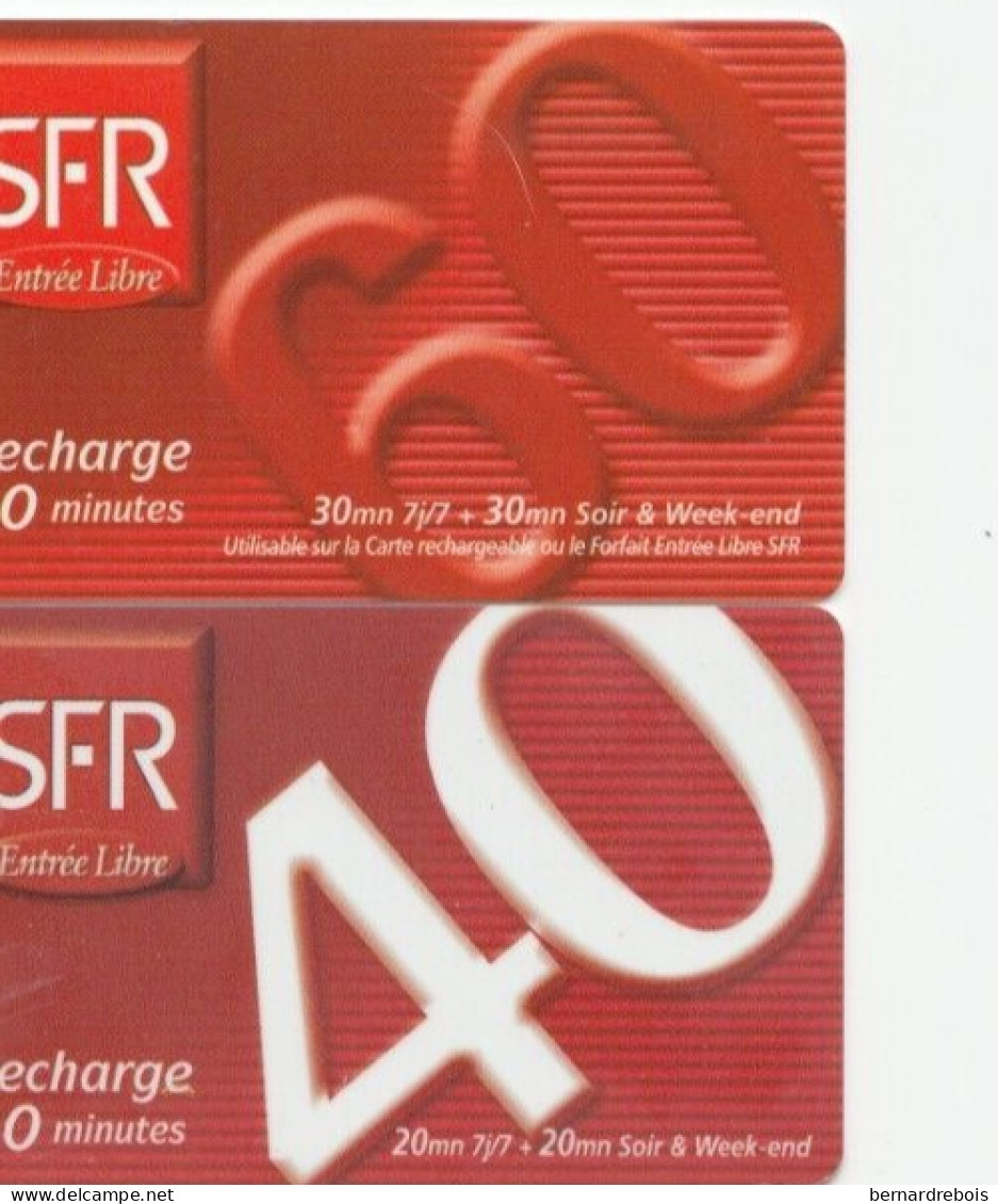 B05 -2 REHARGES SFR Pour 1 Euro - Nachladekarten (Refill)