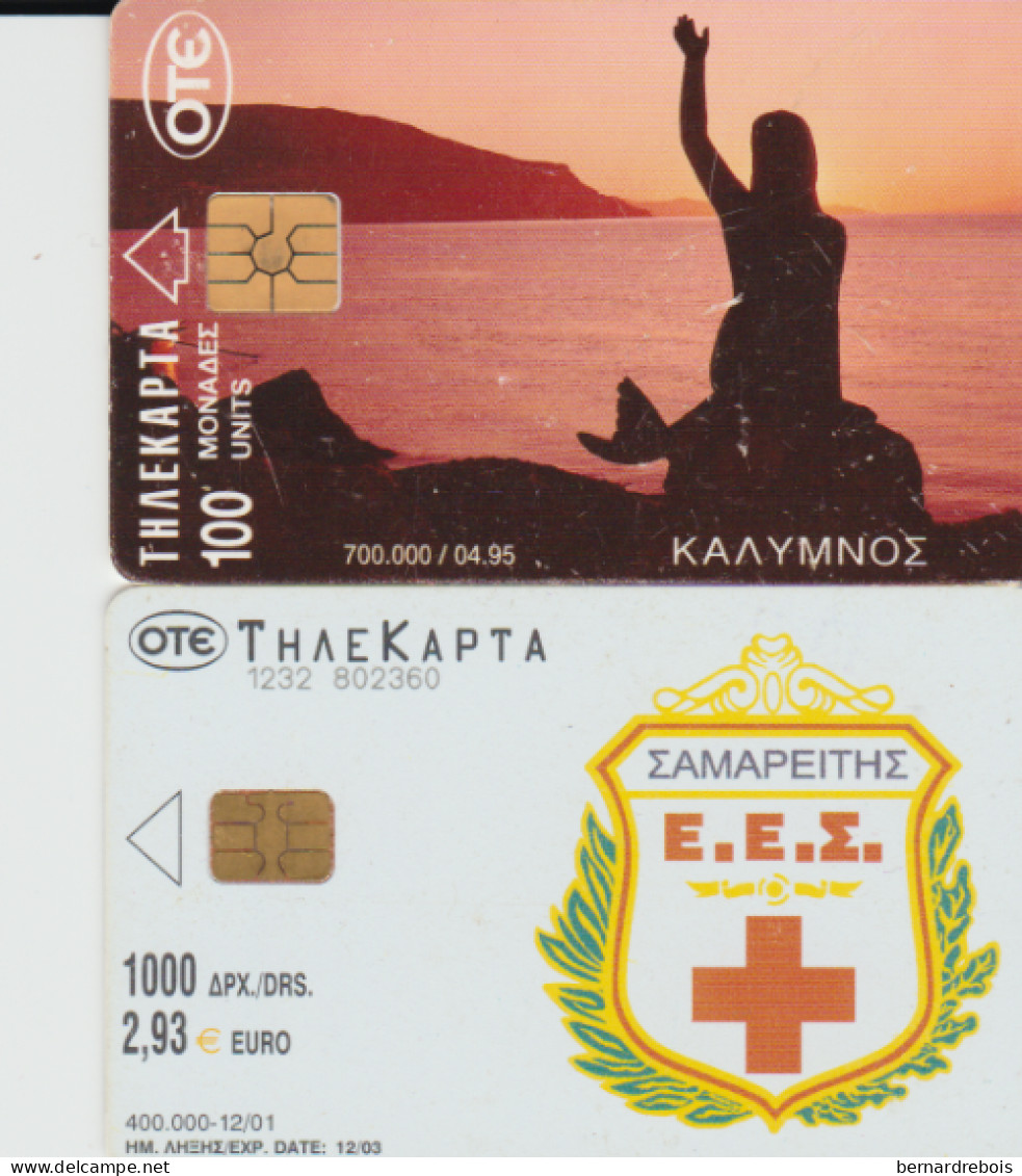 B06 - 2 CARTES A PUCE DE GRECE, Pour 1 Euro - Grèce