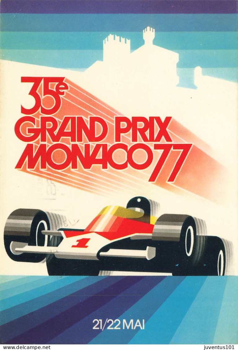 CPSM Illustration-Affiche Grand Prix De Monaco-Timbre   L2767 - Grand Prix / F1