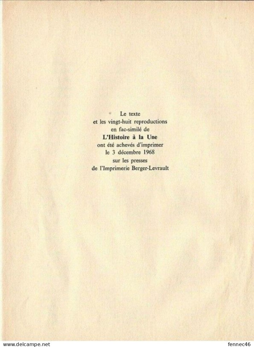 * L'Histoire à La Une 1er Janvier 1900- 7 Mai 1945- Librairie Jules Tallandier-Paris - Allgemeine Literatur