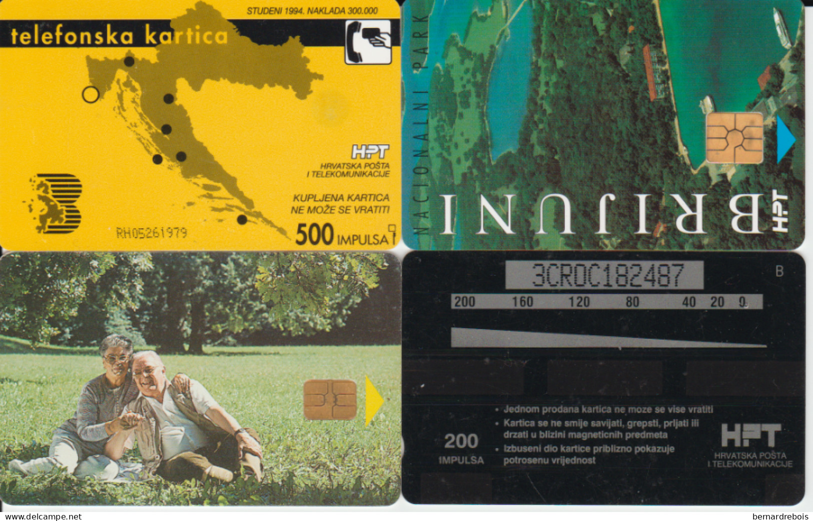 B06 - 4 TELECARTES DE CROATIE, Pour 2 € - Croatie