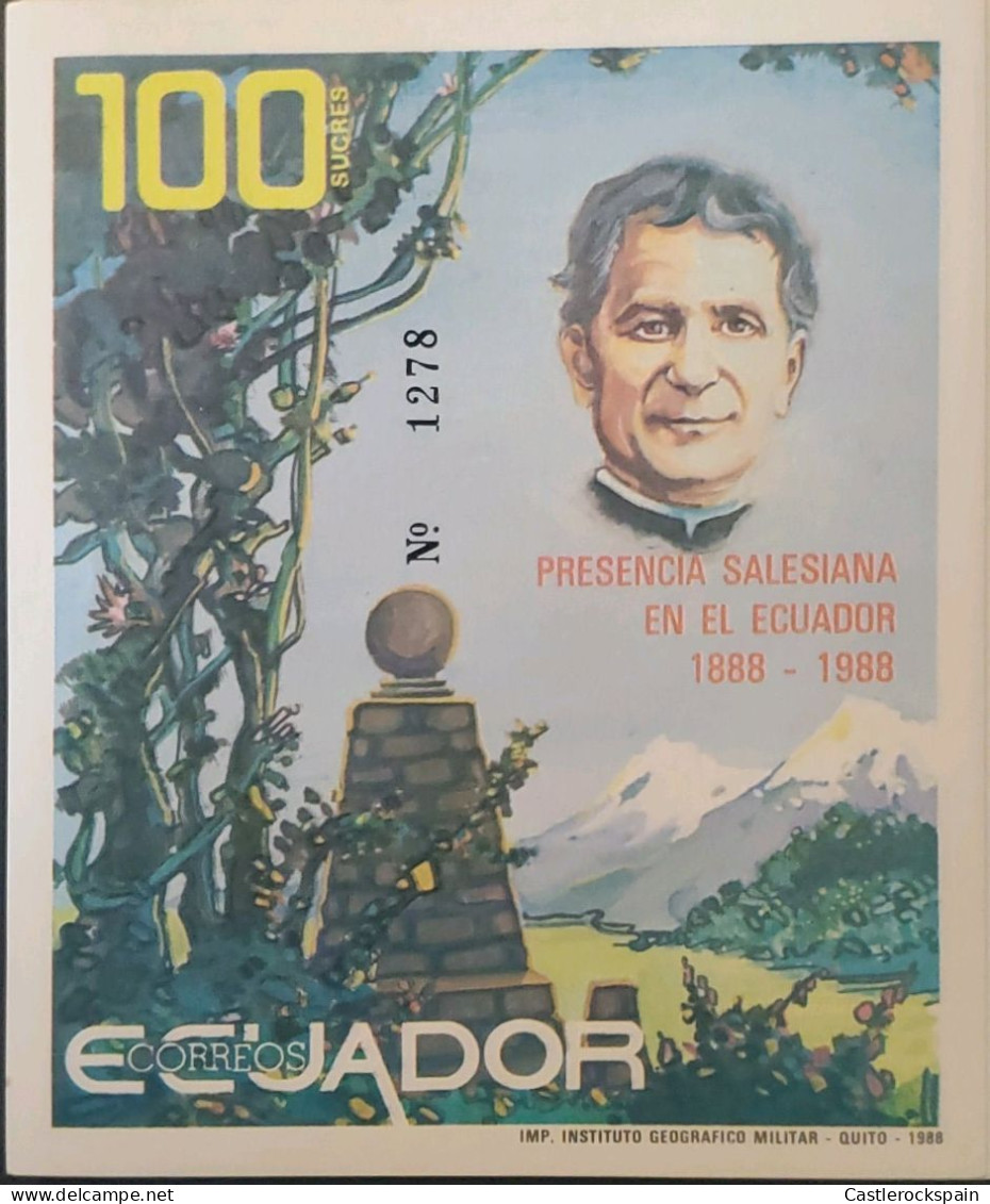 OH) 1988 ECUADOR,  SALESIAN BROTHERS IN ECUADOR - BOSCO - MONUMENT, MOUNTAIN, MONUMENT TO THE MIDDLE OF THE WORLD - EQUA - Equateur