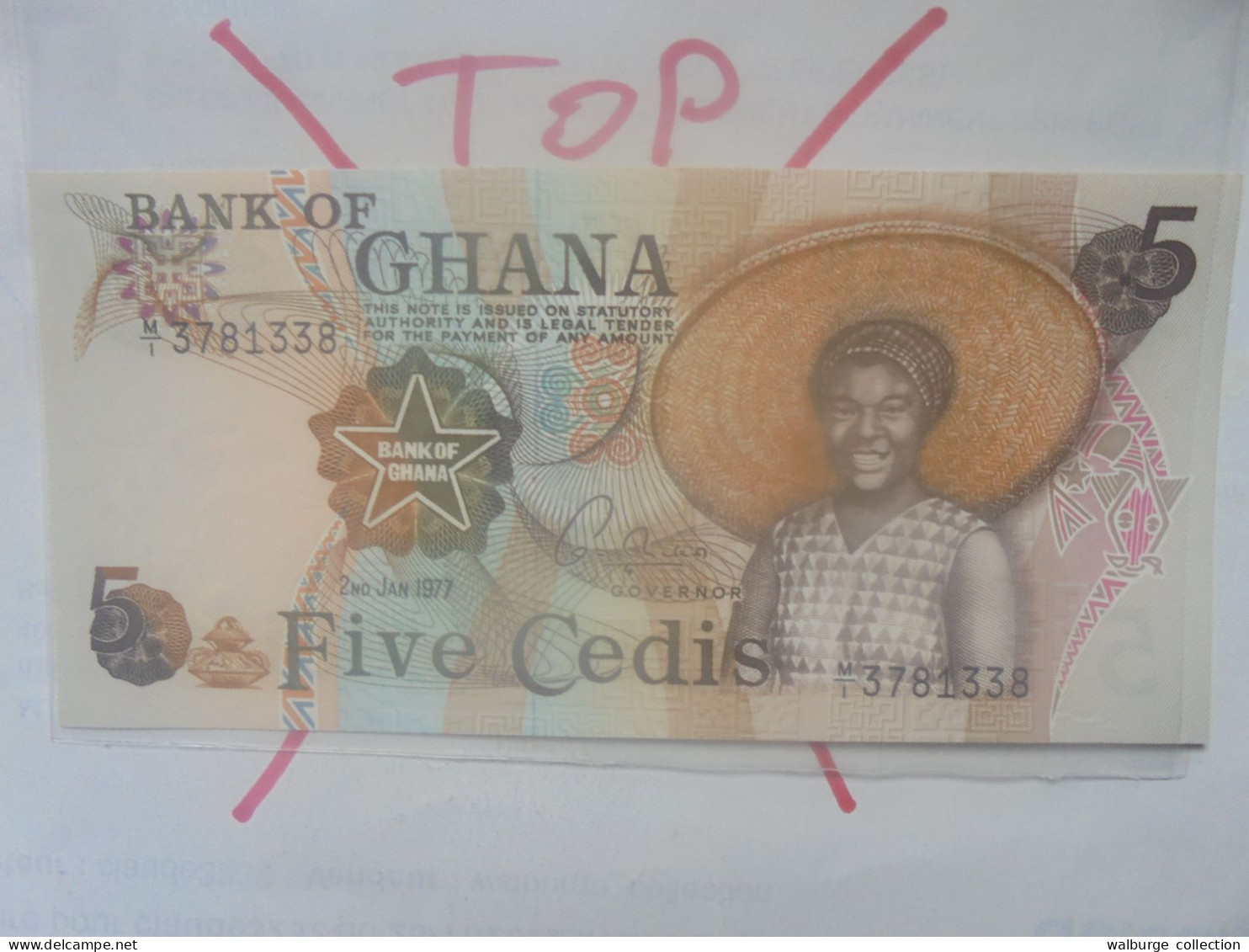 GHANA 5 CEDIS 1977 Neuf (B.33) - Ghana