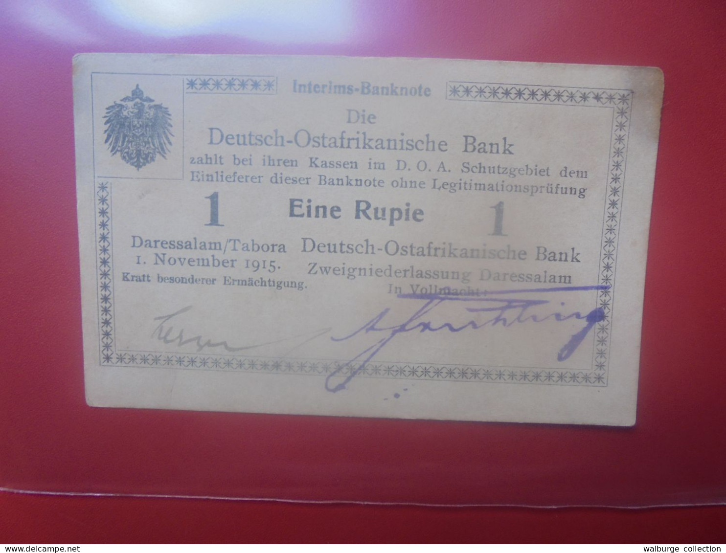 DEUTSCH-OST-AFRIKA 1 RUPIE 1915 Circuler (B.33) - Deutsch-Ostafrikanische Bank