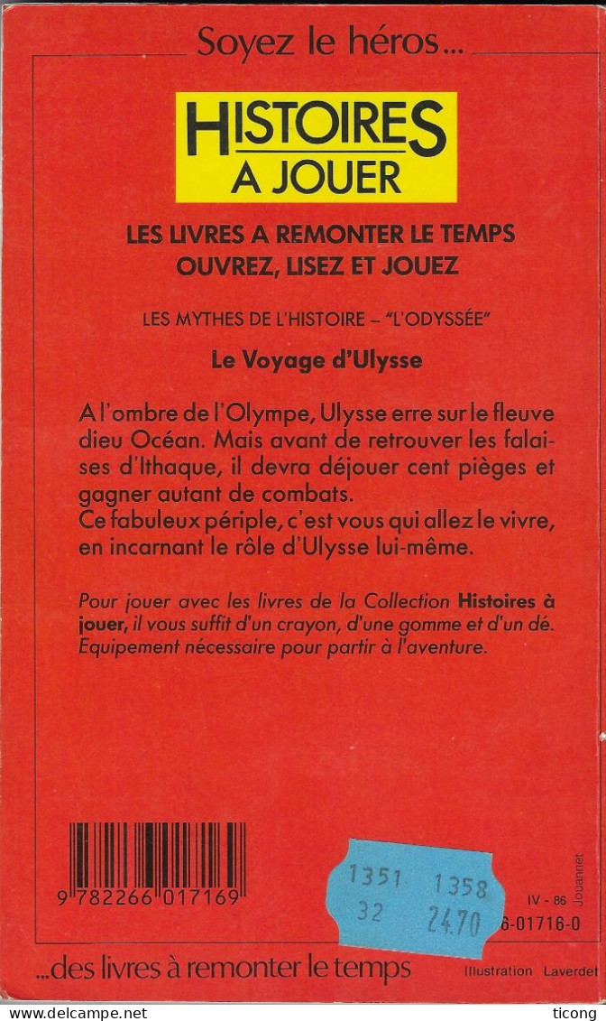 SOYEZ LE HEROS HISTOIRES A JOUER DE CAYLA ET PECAU, LE VOYAGE D ULYSSE, 1ERE EDITION PRESSE POCKET 1986, VOIR LES SCANS - Autres & Non Classés