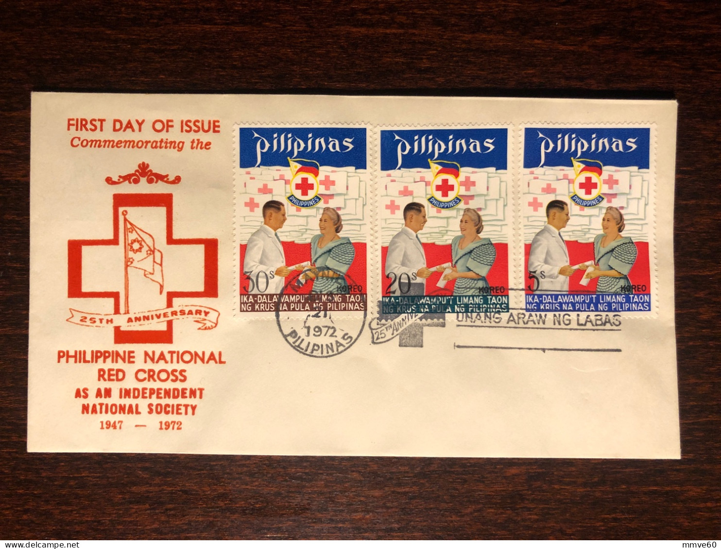 PHILIPPINES FDC COVER 1972 YEAR RED CROSS HEALTH MEDICINE STAMPS - Philippines