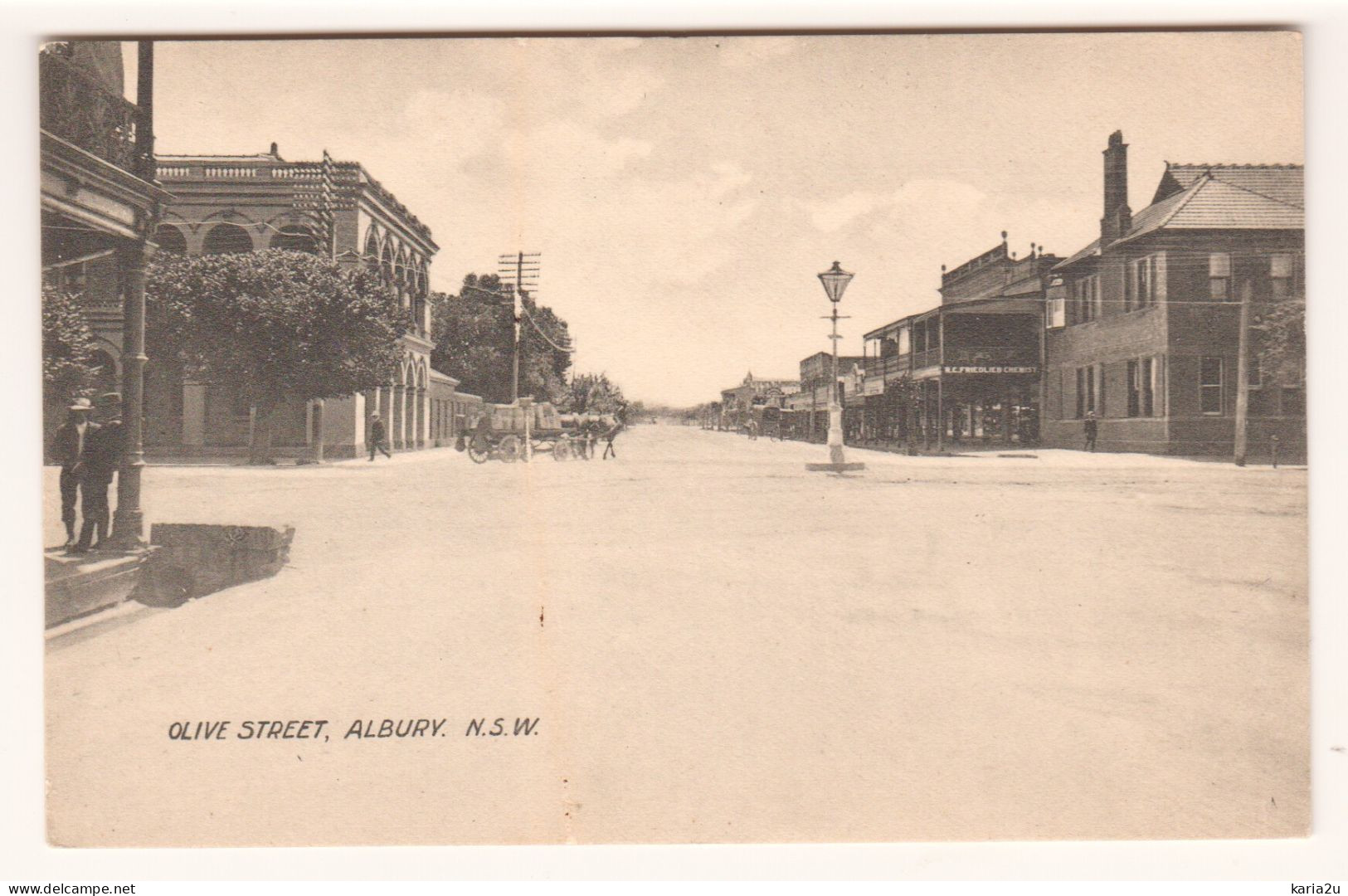Albury, Olive Street, NSW, Australia, Old Postcard - Albury