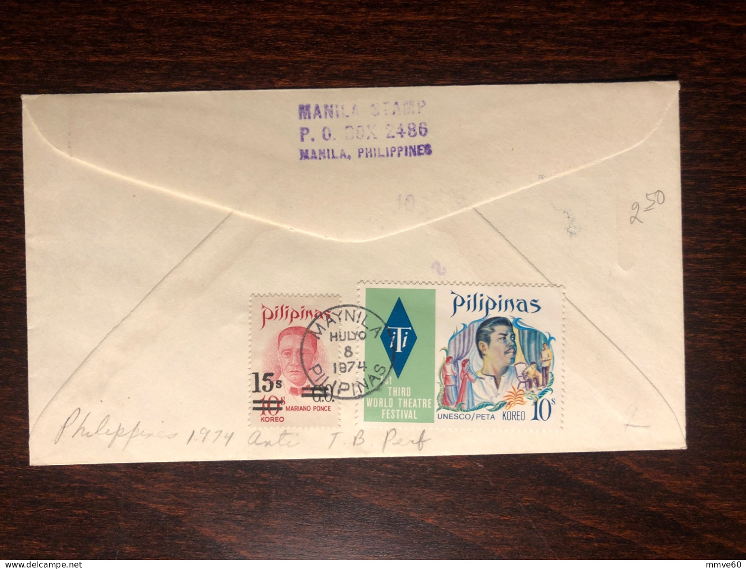 PHILIPPINES FDC COVER 1974 YEAR TUBERCULOSIS TB HEALTH MEDICINE STAMPS - Philippines