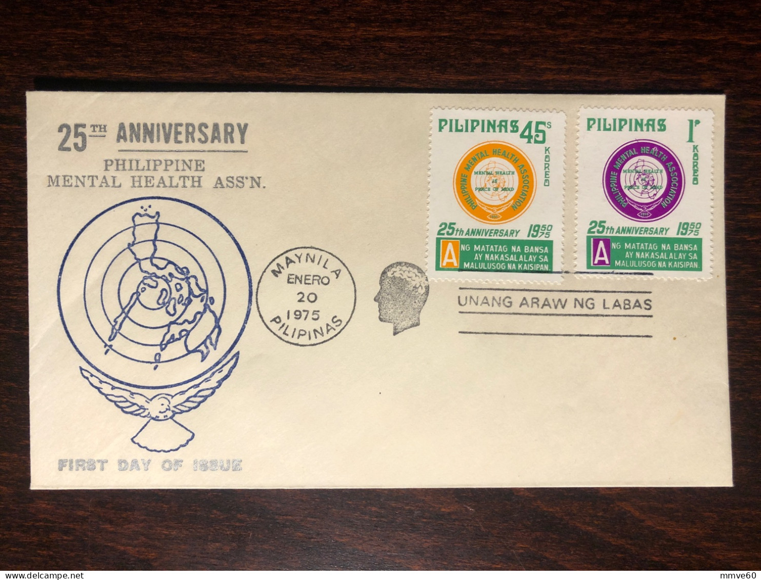 PHILIPPINES FDC COVER 1975 YEAR PSYCHIATRY MENTAL HEALTH MEDICINE STAMPS - Philippines