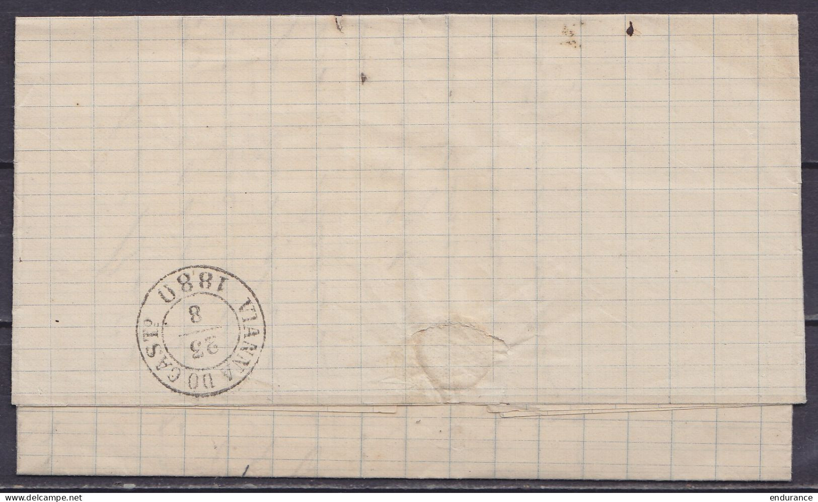 Portugal - L. Affr. 2r Càd GUIMARAES /22/8/1880 Pour VIANNA DO CASTELO (au Dos: Càd Arrivée) - Covers & Documents