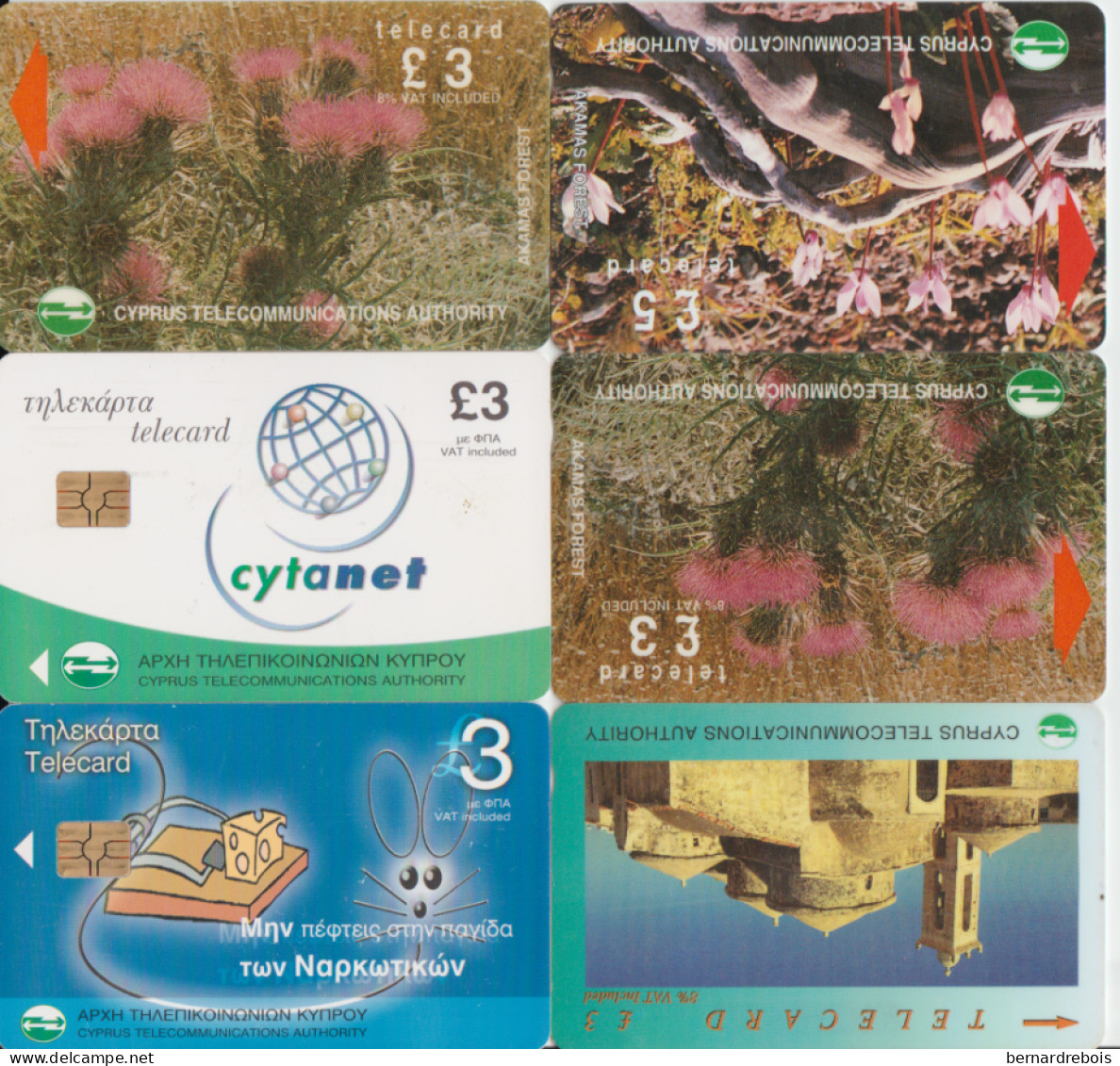 B06 - 6 TELECARTES DE CHYPRE, Pour 2 Euros - Chypre