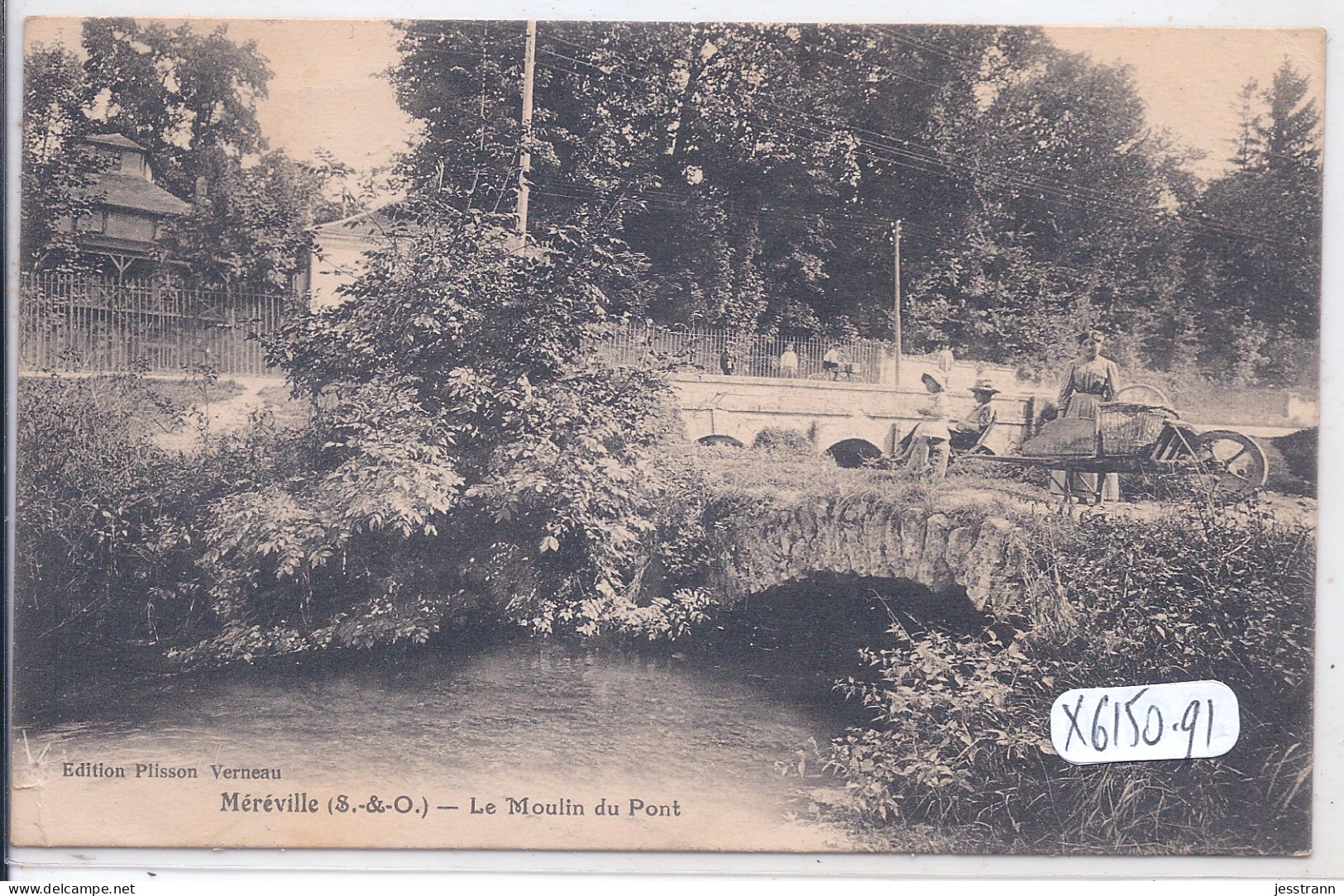 MEREVILLE- LE MOULIN DU PONT- ANIME- LES LAVANDIERES ET LEURS BROUETTES - Mereville