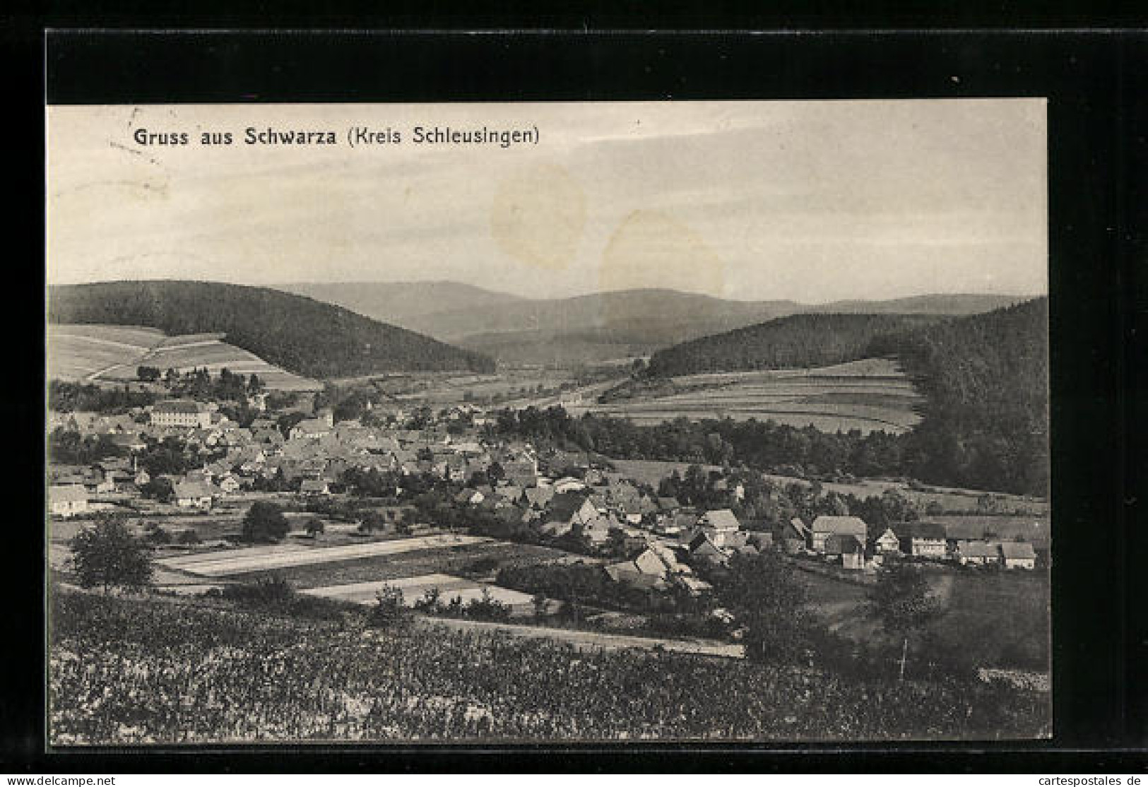 AK Schwarza / Schleusingen, Totale Vom Berg Aus Gesehen  - Schleusingen