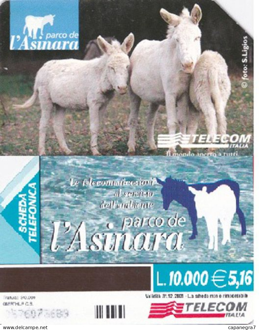 Parco De L'Asinara, Donkey, Fauna, Telecom Italia, Urmet, Italy - Andere & Zonder Classificatie