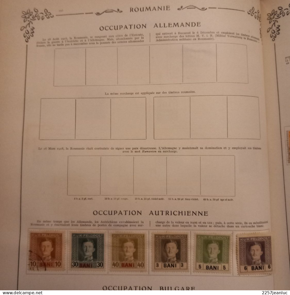 Lot De 6 Timbres De Roumanie Pendant L' Occupation Autrichienne Avec Surcharge Bani - Unused Stamps