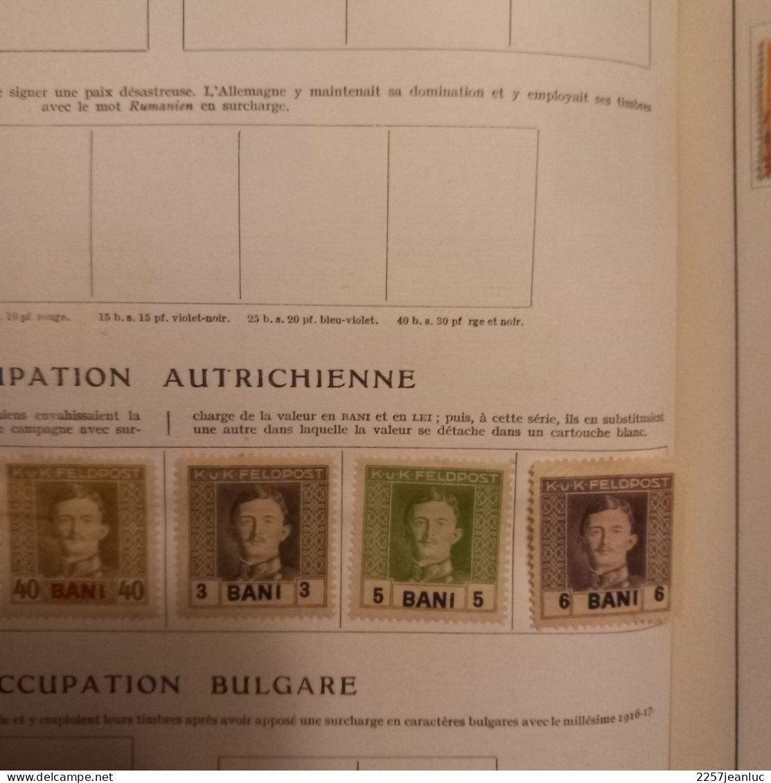 Lot De 6 Timbres De Roumanie Pendant L' Occupation Autrichienne Avec Surcharge Bani - Ungebraucht