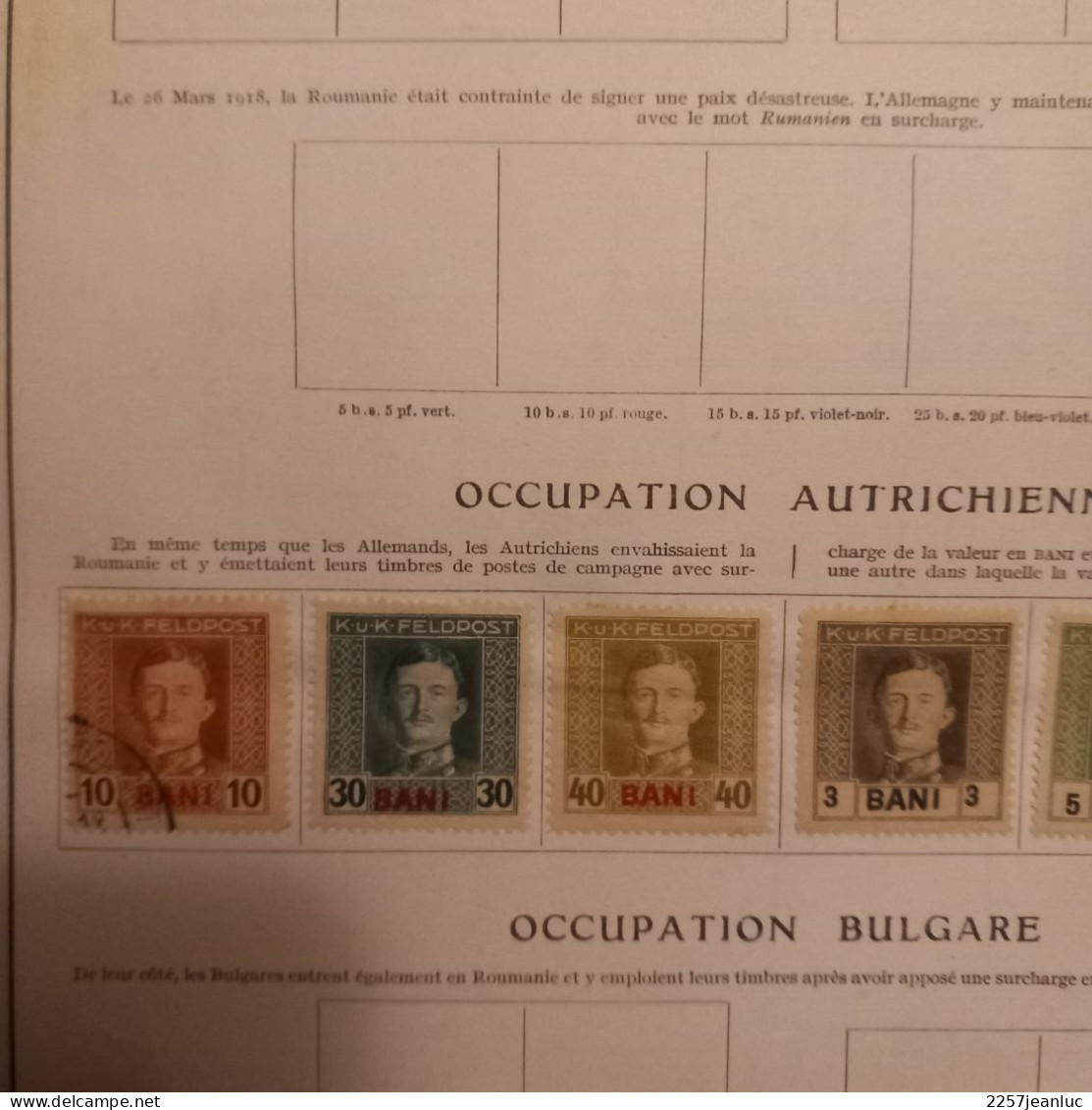 Lot De 6 Timbres De Roumanie Pendant L' Occupation Autrichienne Avec Surcharge Bani - Ungebraucht