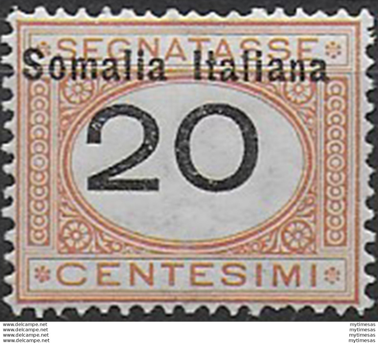 1926 Somalia Segnatasse 20c. Variety MNH Sassone N. 43b - Somalië