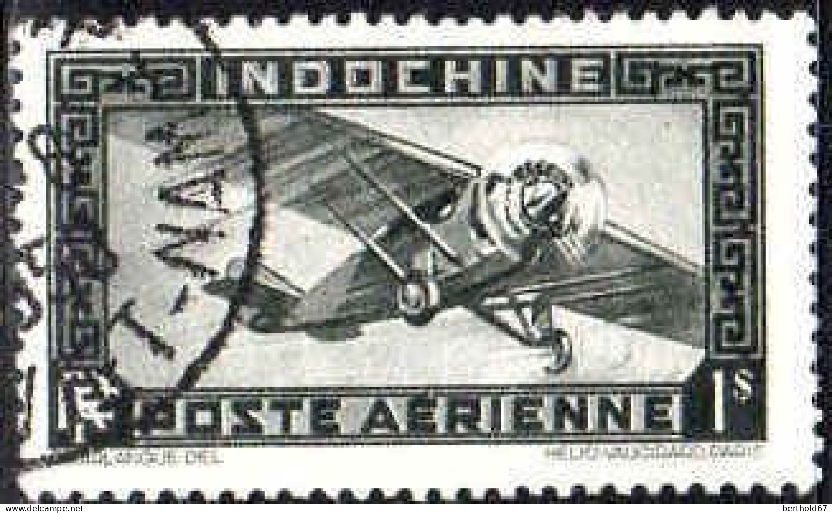 Indochine Avion Obl Yv:11 Mi:194 Monoteur (TB Cachet Rond) - Poste Aérienne