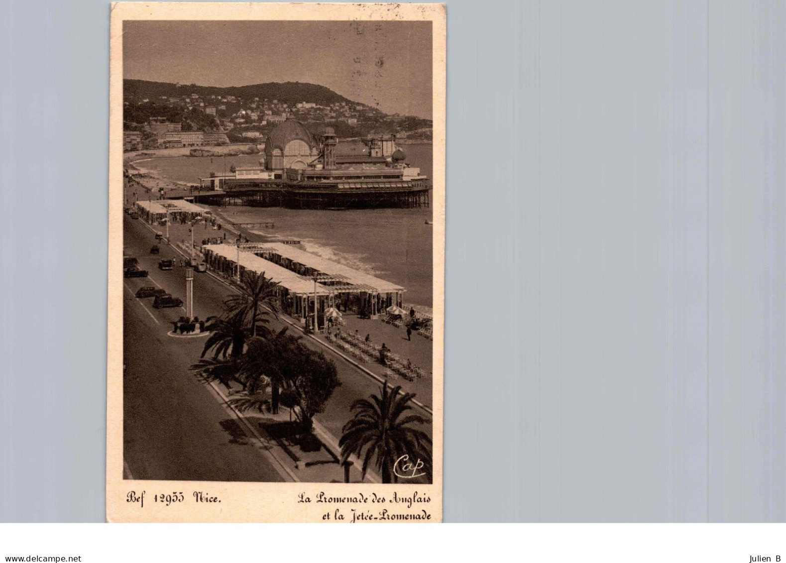 Nice, Promenade Des Anglais, 10 Septembre 1937, Timbres 50c 5c - Places, Squares