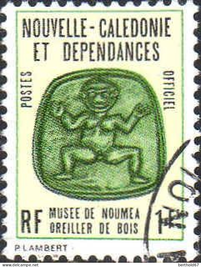 Nle-Calédonie Service Obl Yv:14 Mi:14 Musée De Nouméa Oreiller De Bois (Beau Cachet Rond) - Officials
