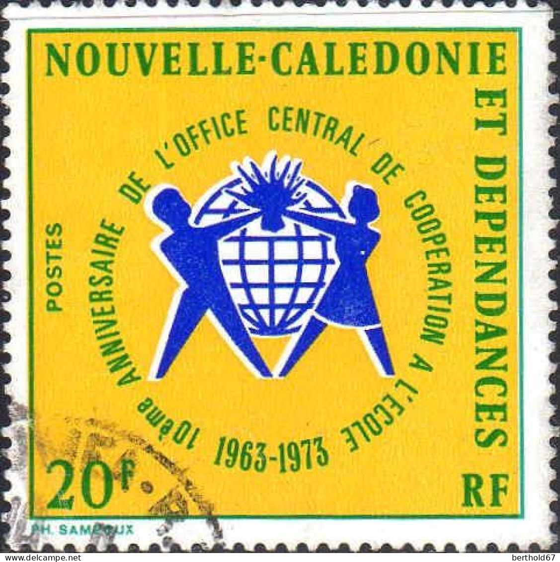 Nle-Calédonie Poste Obl Yv: 389 Mi:541 Office Central De Coopération à L'école (Beau Cachet Rond) - Usados