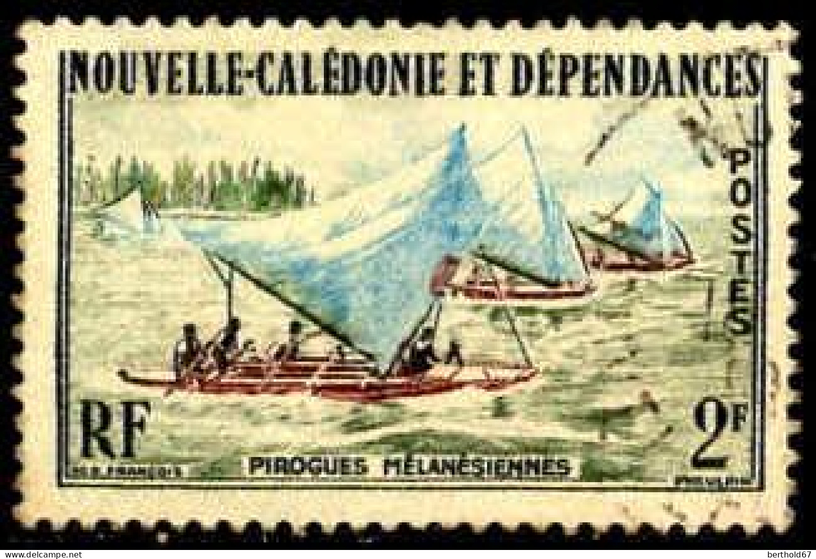 Nle-Calédonie Poste Obl Yv: 302 Mi:378 Pirogues Mélanésiennes (cachet Rond) - Oblitérés
